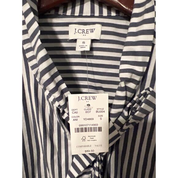 NEW J.Crew White and Blue Feminine Button Down, Size Small, KB370 - Picture 4 of 5
